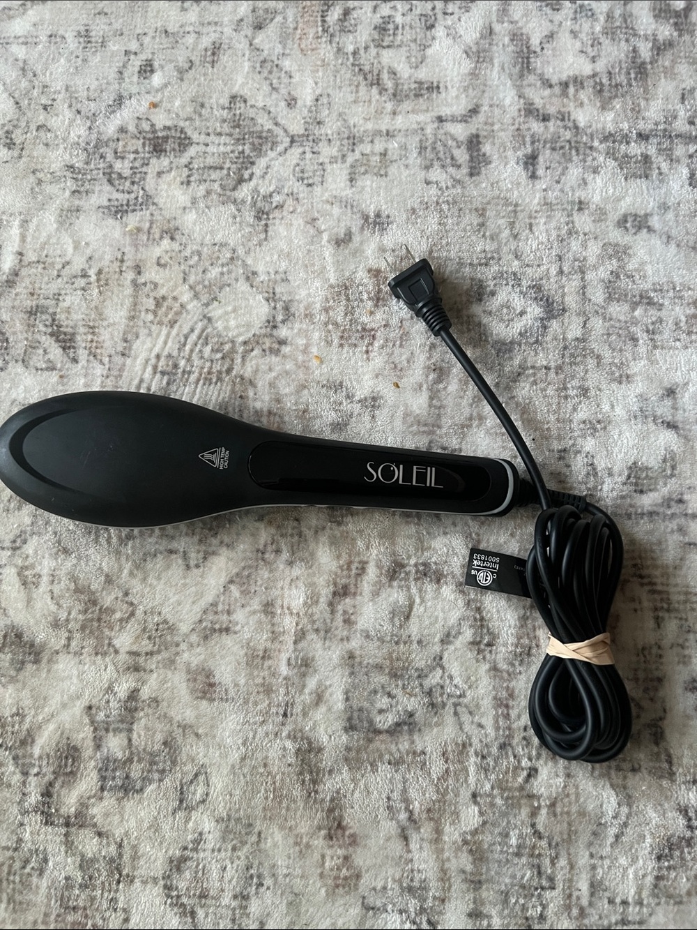 SOLEIL Black Electric Hair Brush Straightener